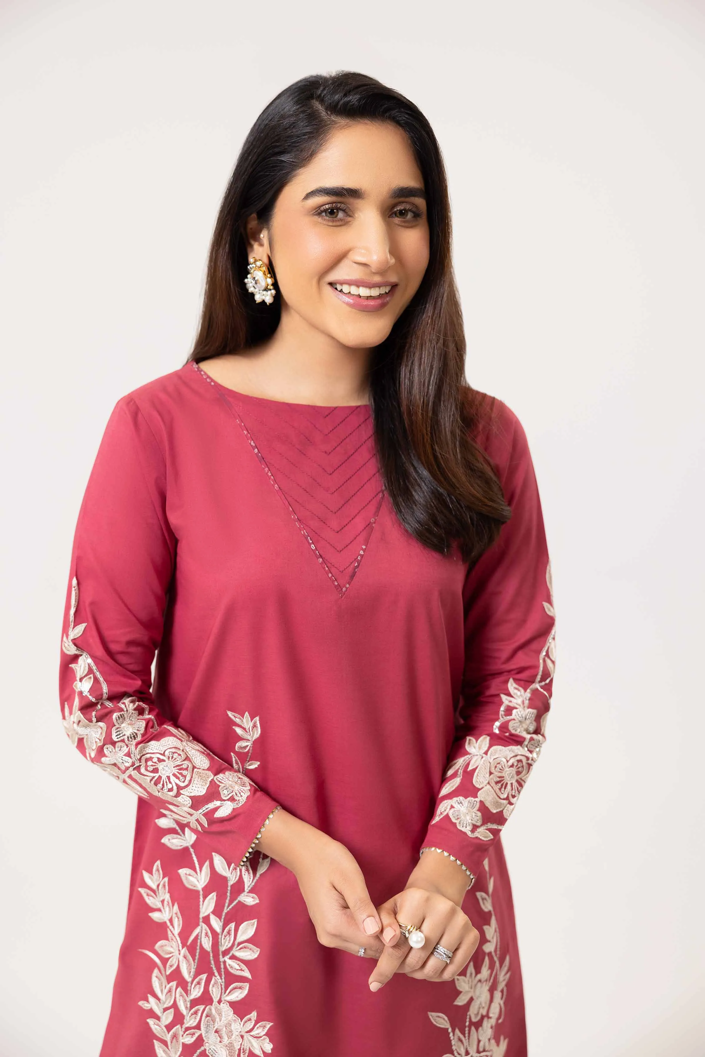 Elegant 2-Piece Digital Printed Embroidered Suit - Style 42402077