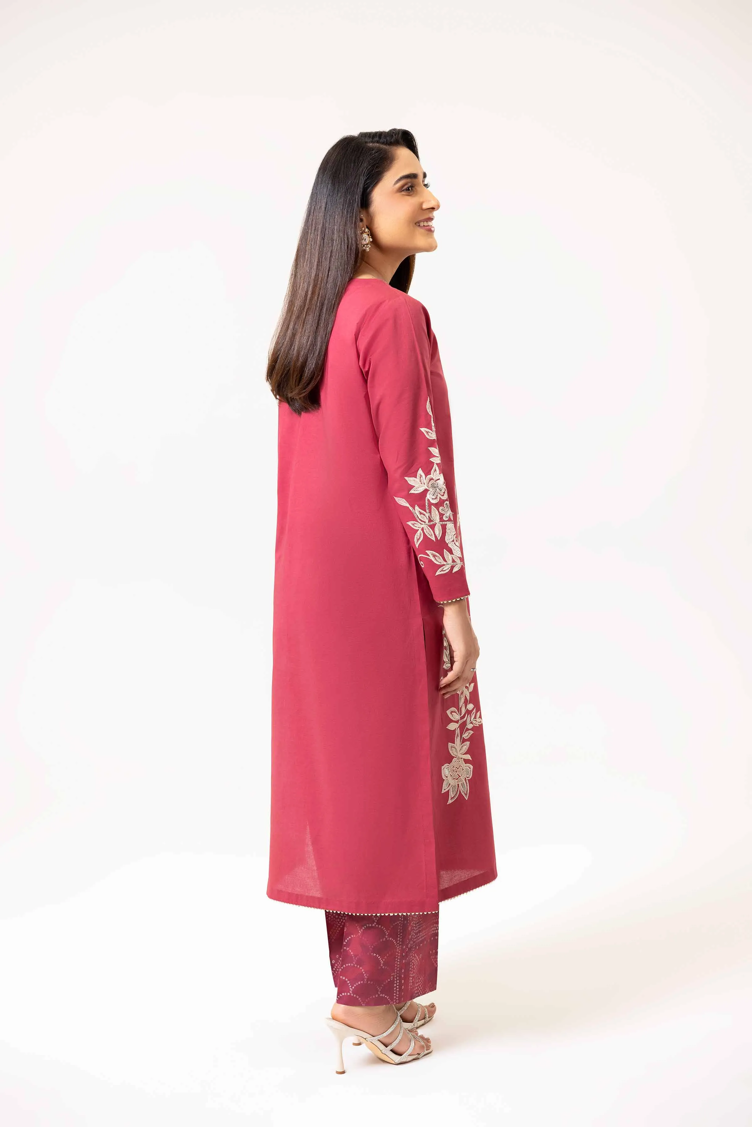 Elegant 2-Piece Digital Printed Embroidered Suit - Style 42402077