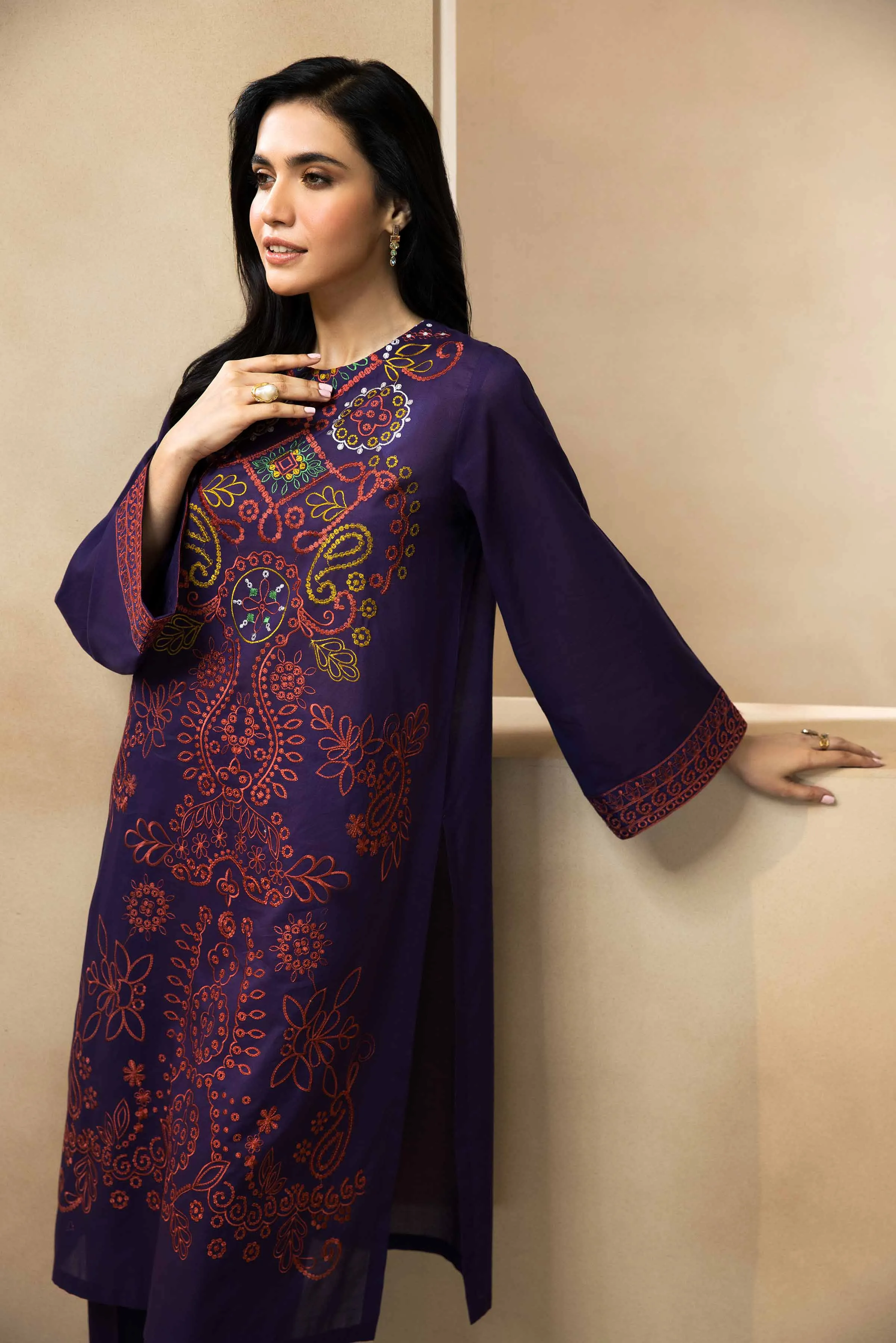 2 Piece - Dyed Embroidered Suit - 42301019