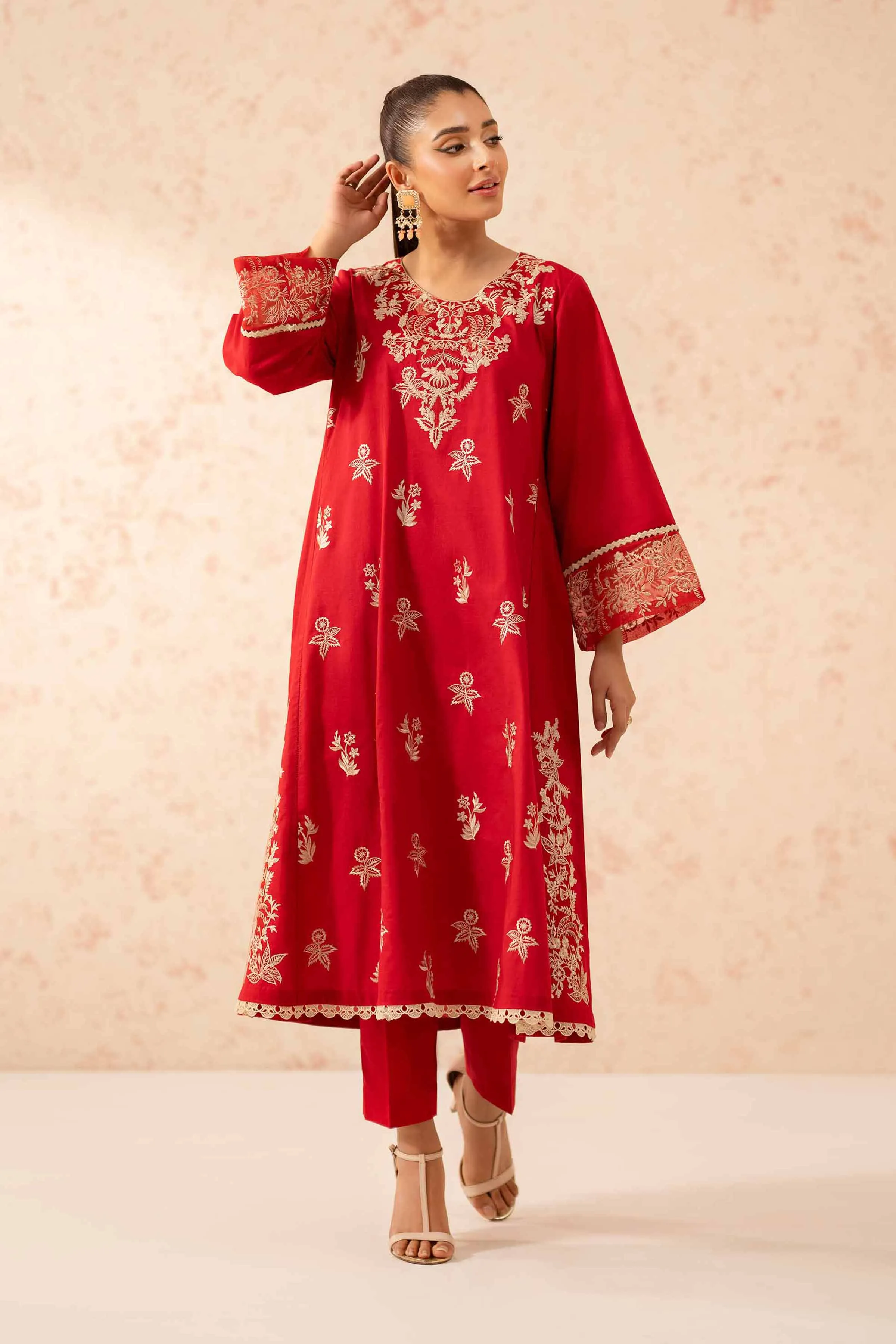 2 Piece - Dyed Embroidered Suit - 42401257