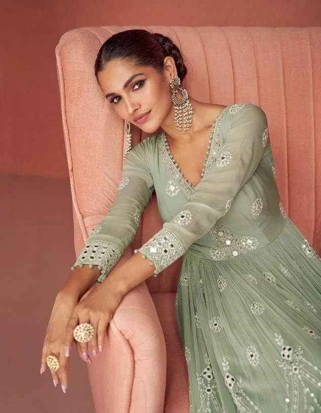Aashirwad Aroma 9423-9427 Series Real Georgette Fancy Embroidered Salwar Suit