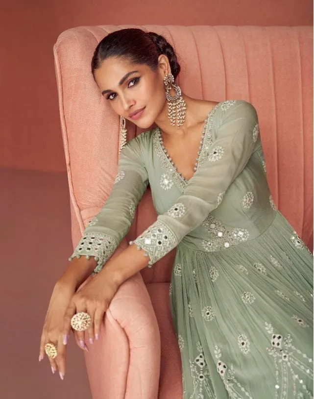 Aashirwad Aroma 9423-9427 Series Real Georgette Fancy Embroidered Salwar Suit