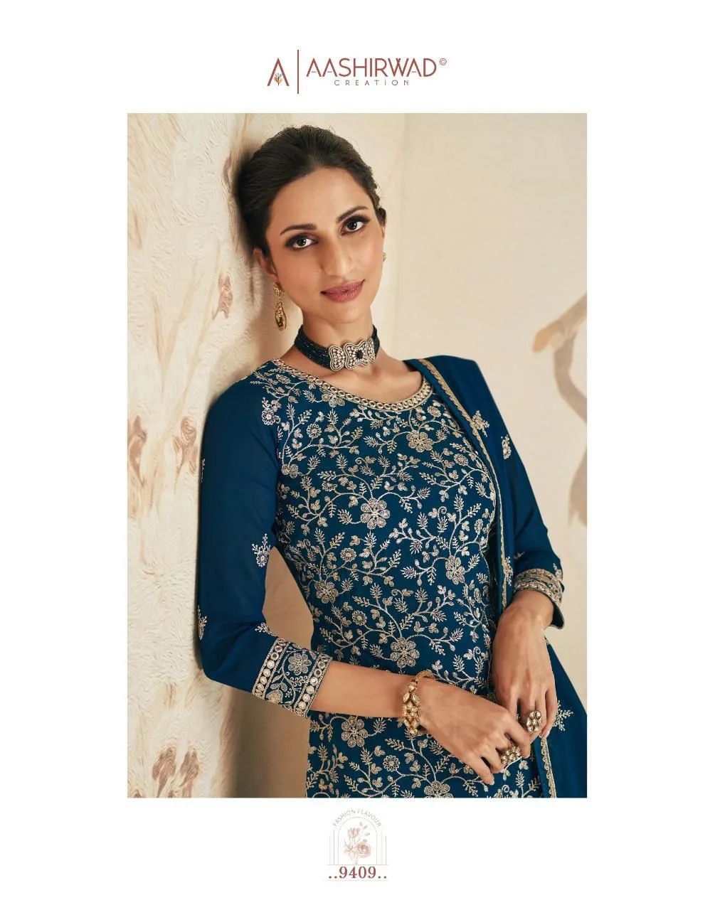 Aashirwad Elan Gulkand 9407-9411 Series Designer Suit