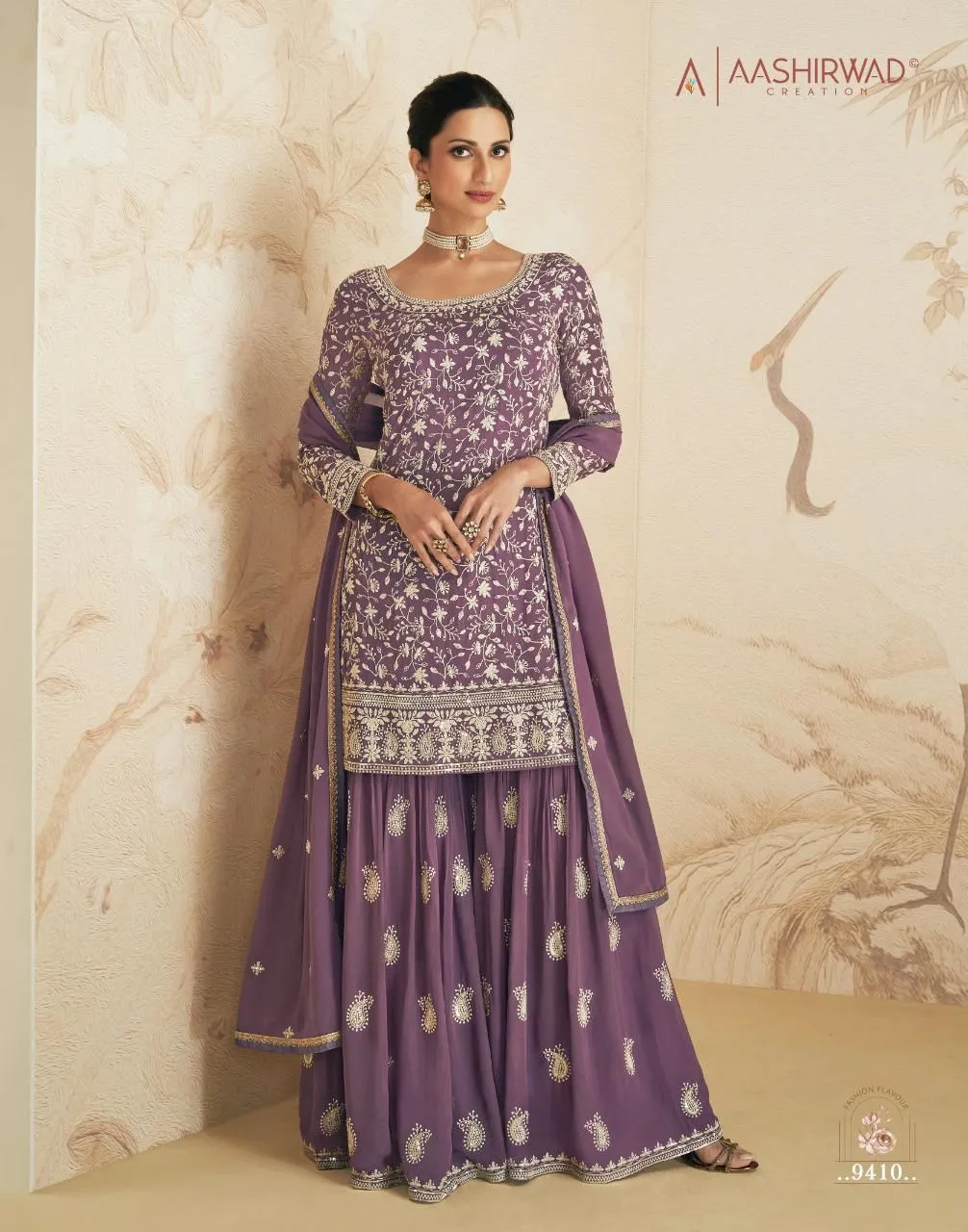 Aashirwad Elan Gulkand 9407-9411 Series Designer Suit