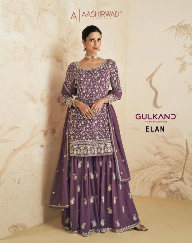Aashirwad Elan Gulkand 9407-9411 Series Designer Suit