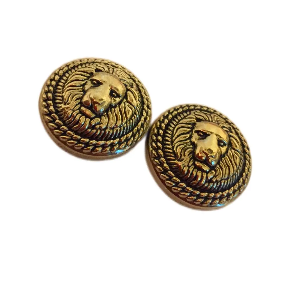Antique Golden Lion Metal Coat Buttons