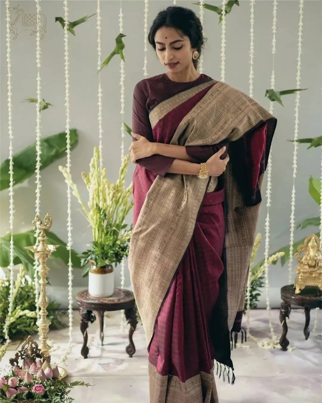 Banarasi Soft Silk Sari Party Wear Saree With Blouse