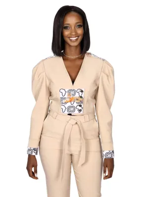 Beige African Office Suit