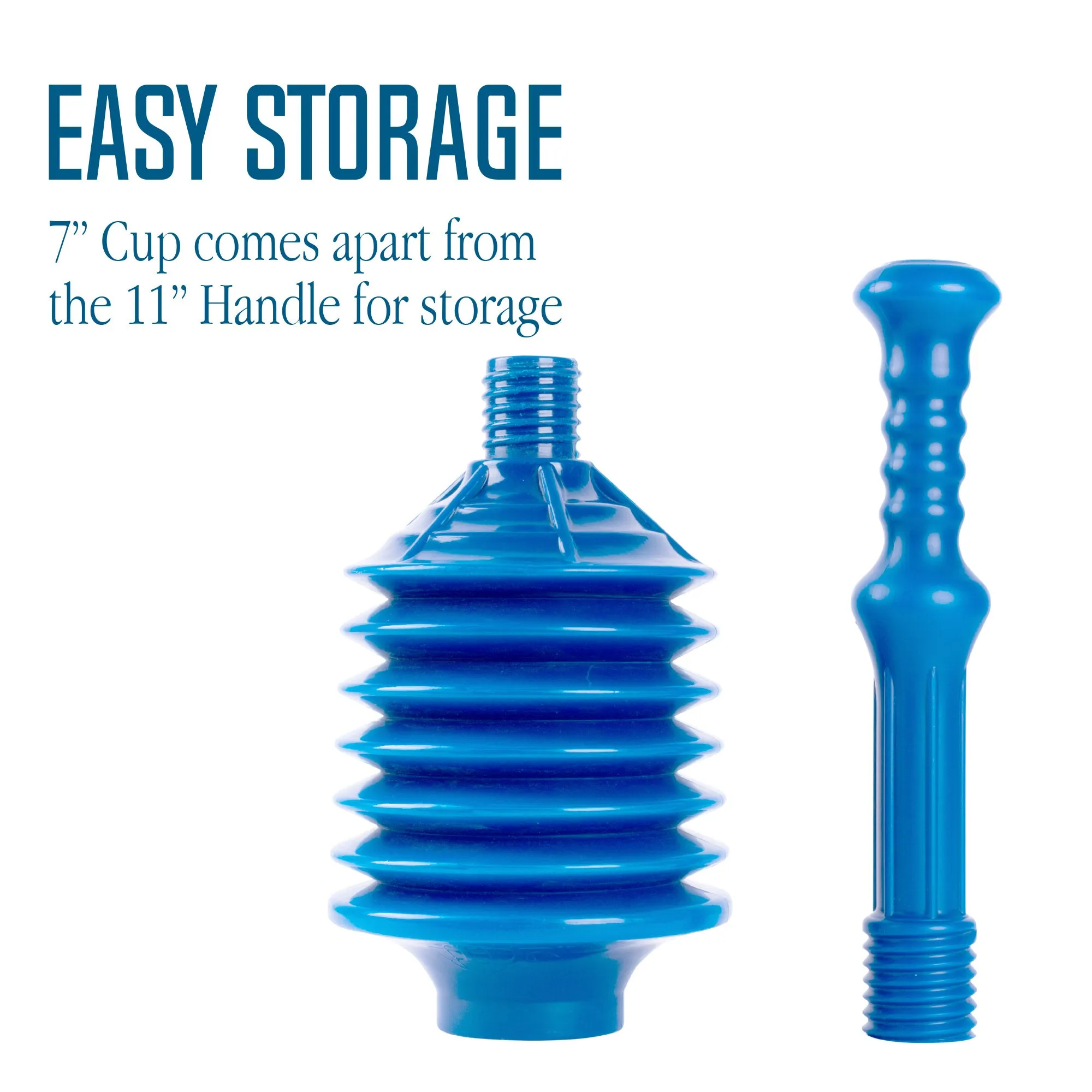 Bellows Accordion Toilet Plunger (Blue)