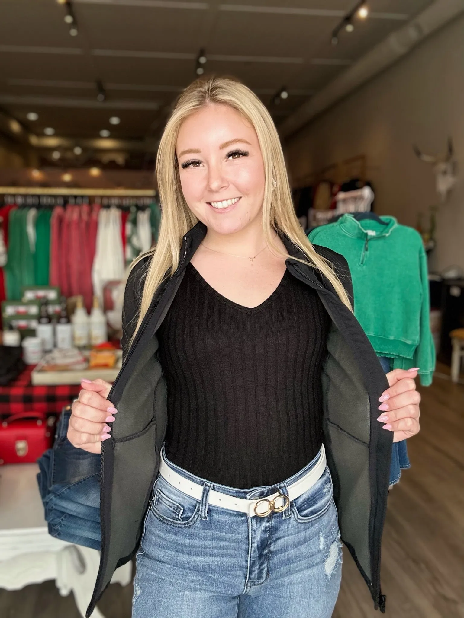 Black Slim Fit Fleece Active Jacket