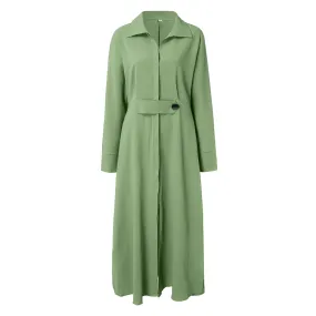 Casual Solid Long Sleeve Loose Dress For Women 55247