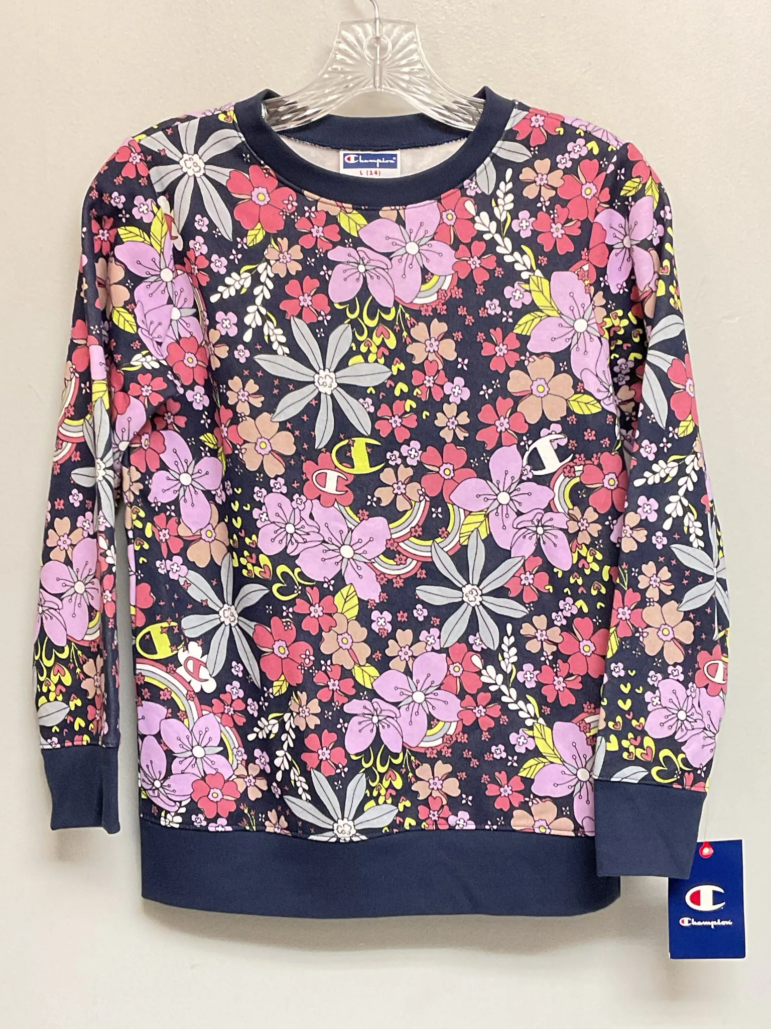 Champion Size 14 Purple & Blue Cotton Big Girls Sweaters & Vests