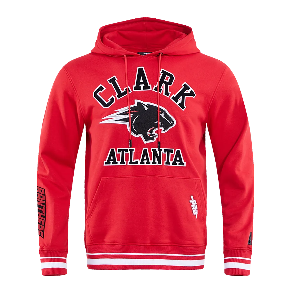 CLARK ATLANTA UNIVERSITY CLASSIC MEN'S STACKED LOGO PO HOODIE (RED)