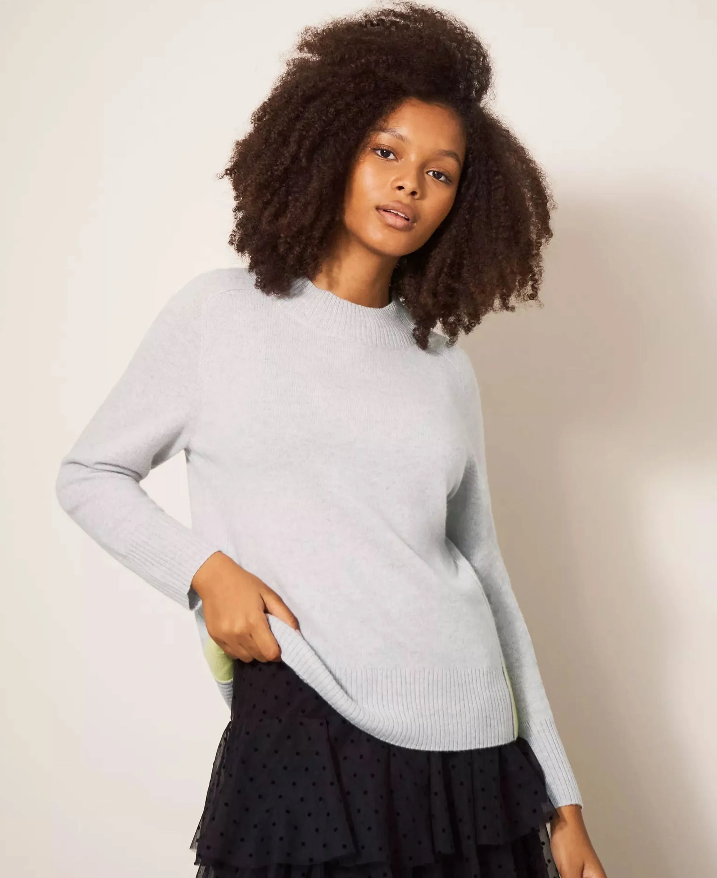 Cora Crew Neck Cashmere Jumper - Mid Grey