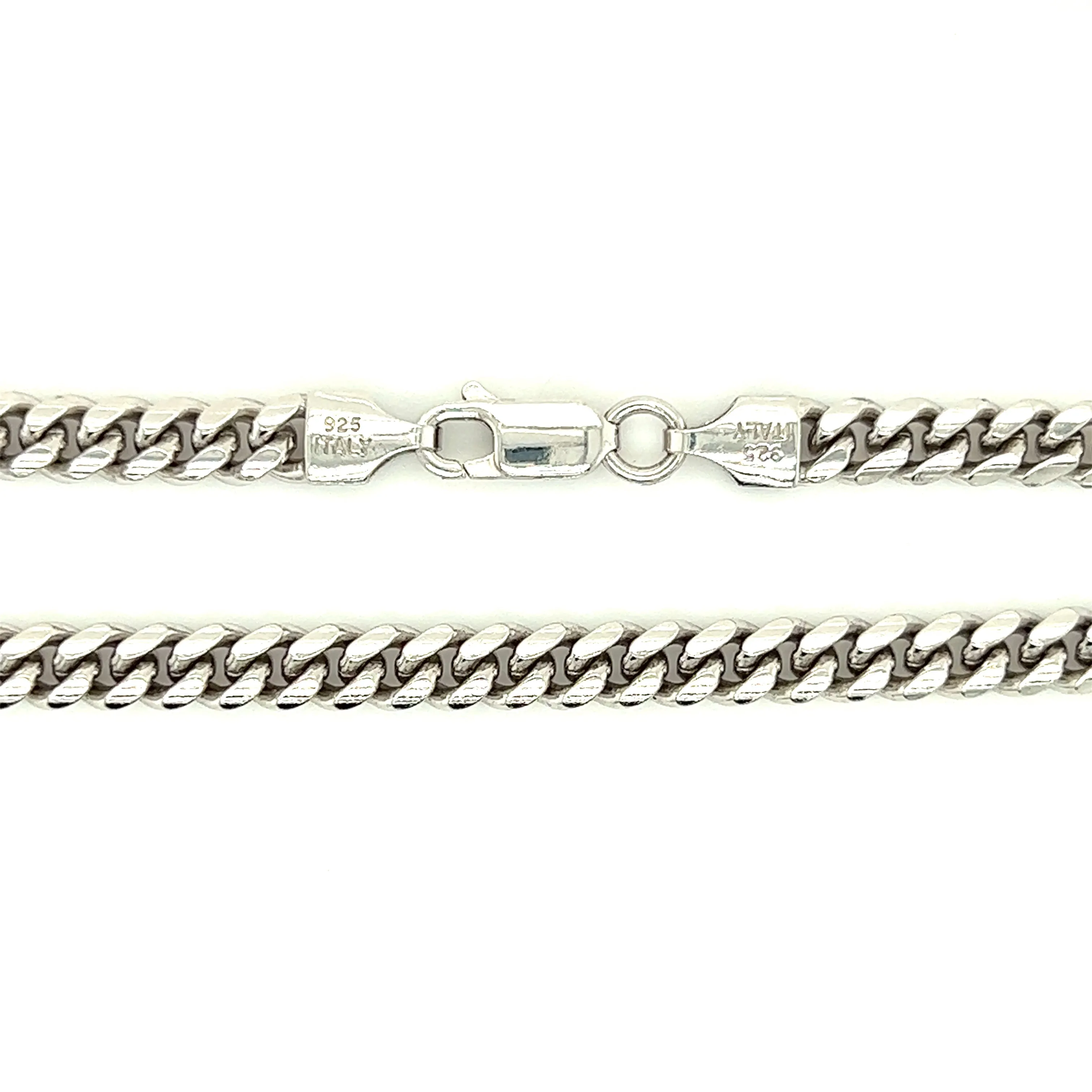 Curb Chain 4.9mm with 24in Length in Sterling Silver