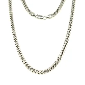 Curb Chain 4.9mm with 24in Length in Sterling Silver