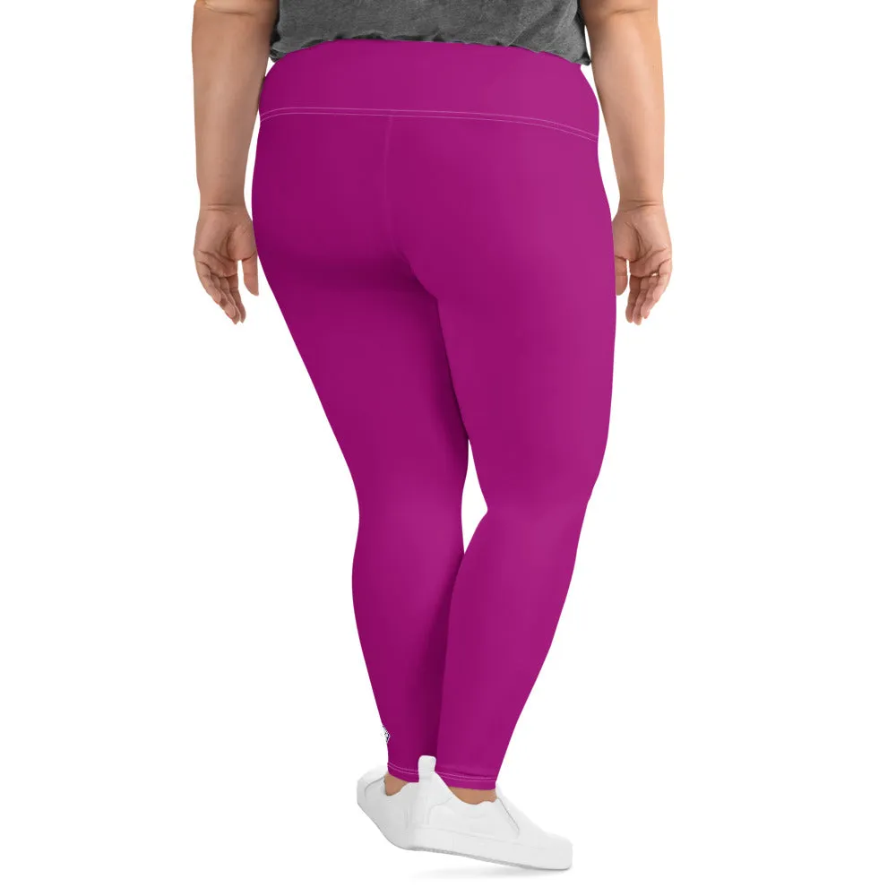 Curve-Hugging Style: Women's Plus Size Solid Yoga Leggings - Fresh Eggplant