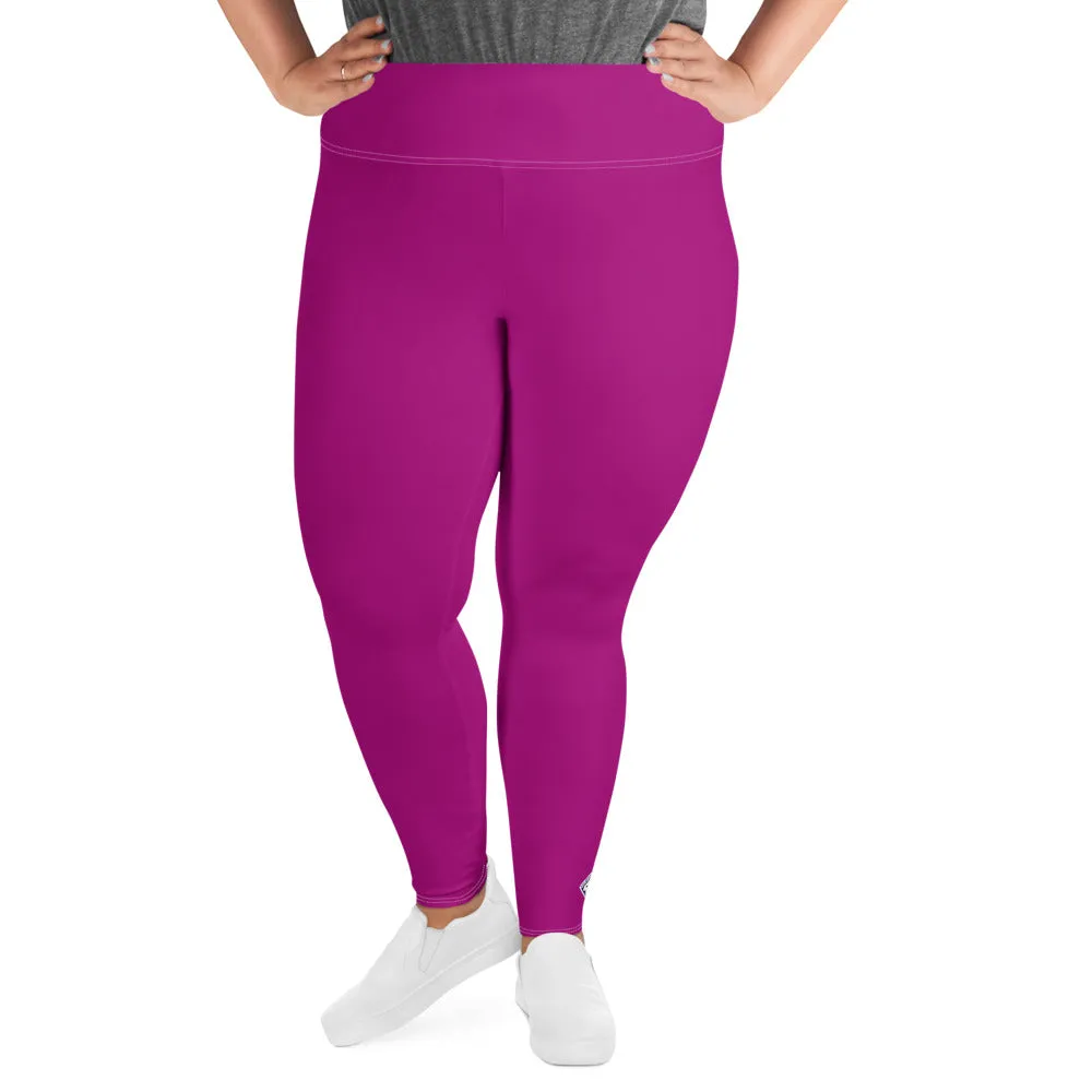 Curve-Hugging Style: Women's Plus Size Solid Yoga Leggings - Fresh Eggplant