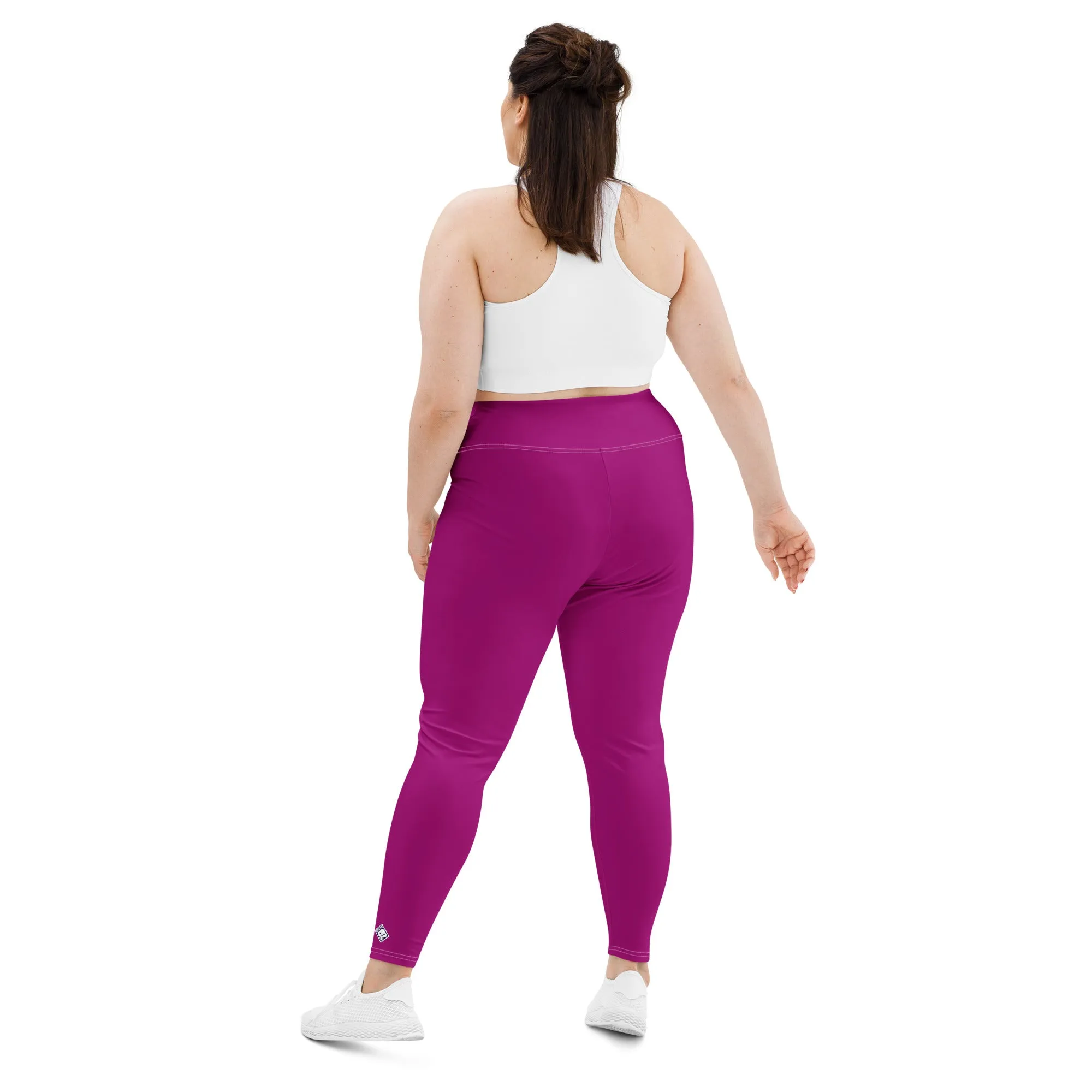 Curve-Hugging Style: Women's Plus Size Solid Yoga Leggings - Fresh Eggplant