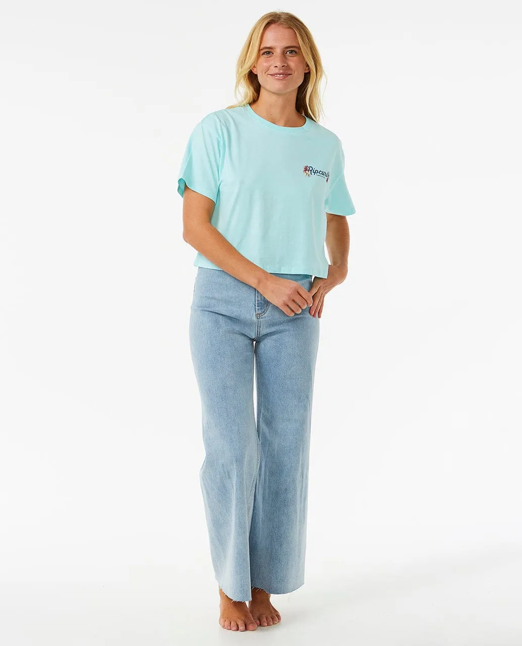 Dancing Crop Tee - Sky Blue
