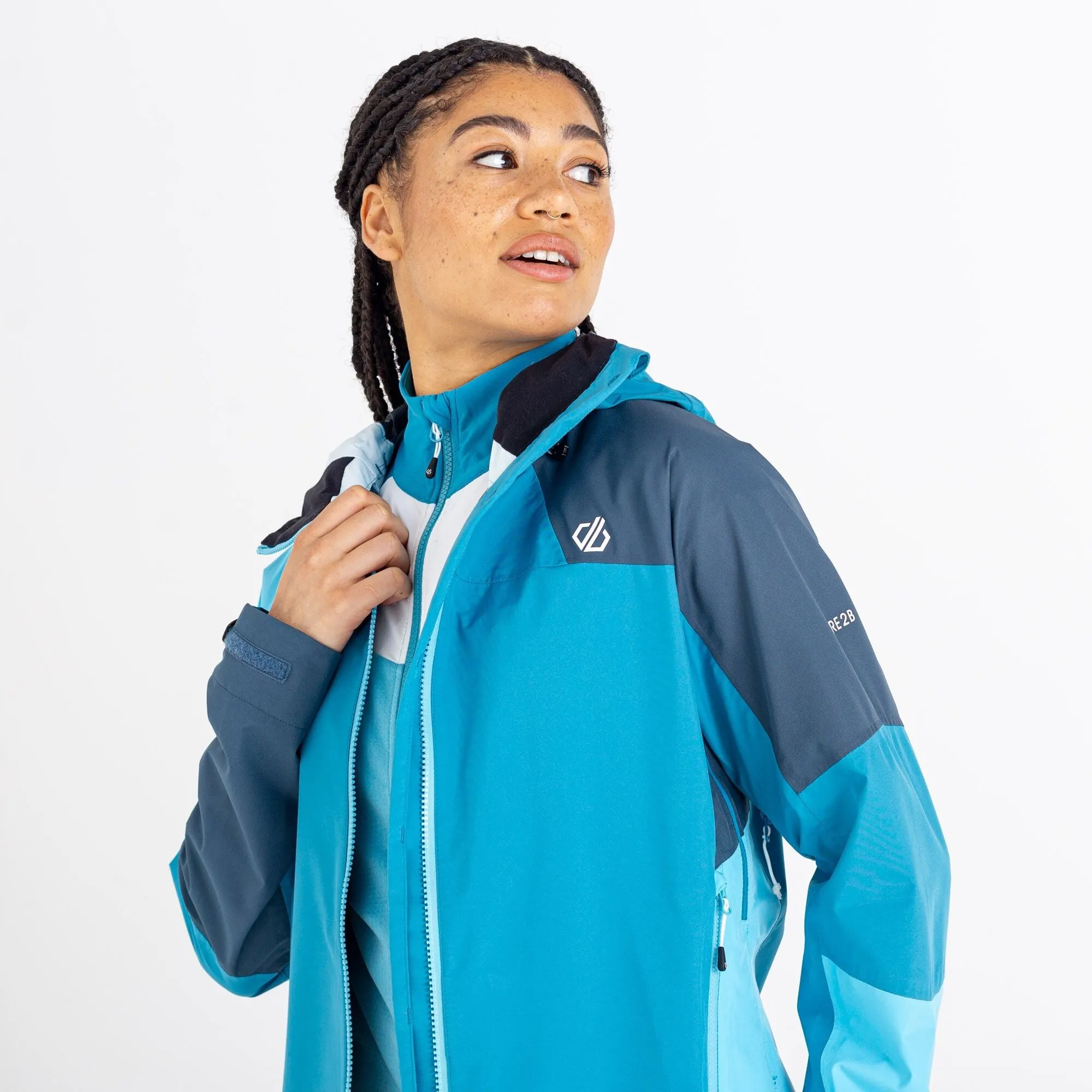 Dare2b Ladies Checkpoint III Waterproof Jacket-CAPRI BLUE