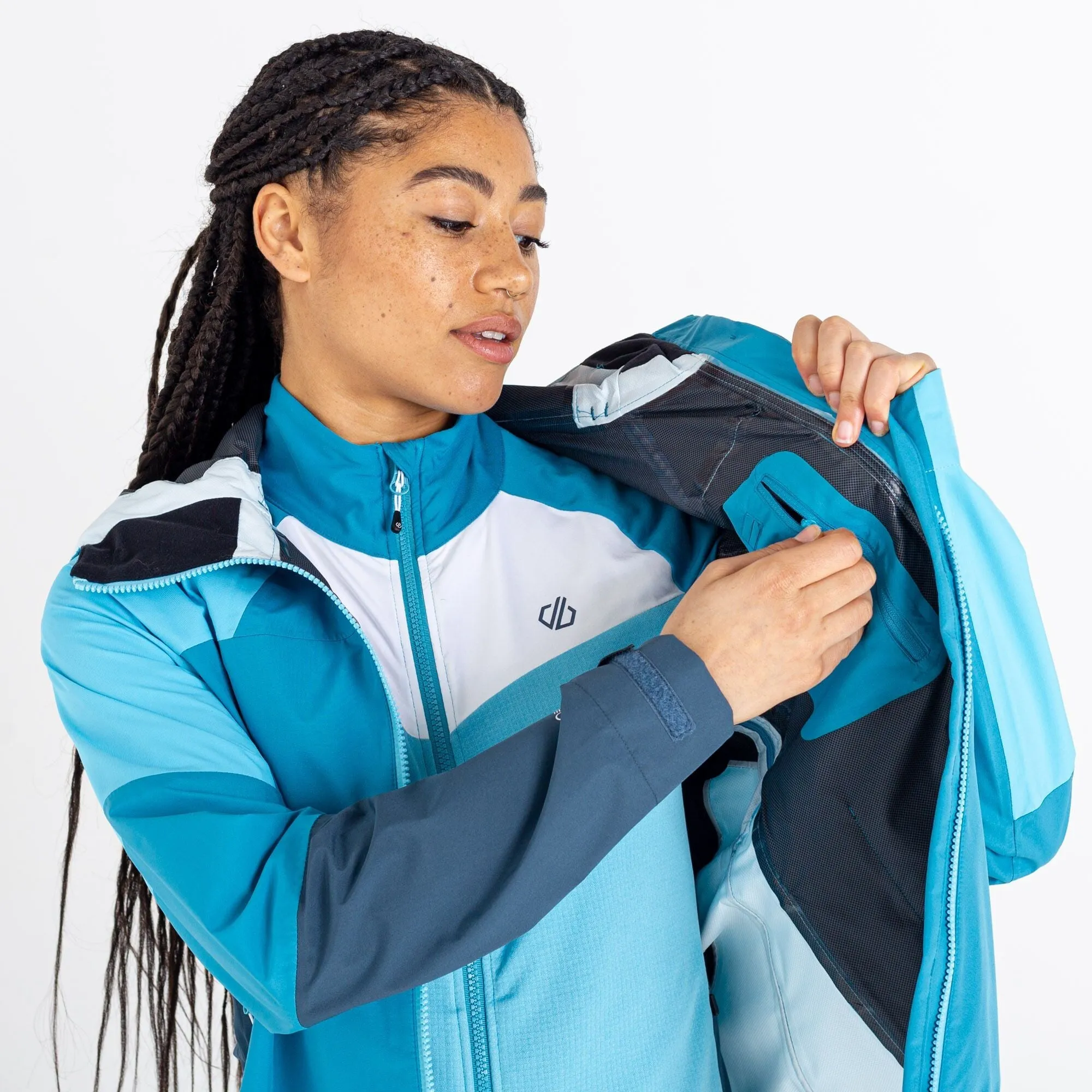 Dare2b Ladies Checkpoint III Waterproof Jacket-CAPRI BLUE