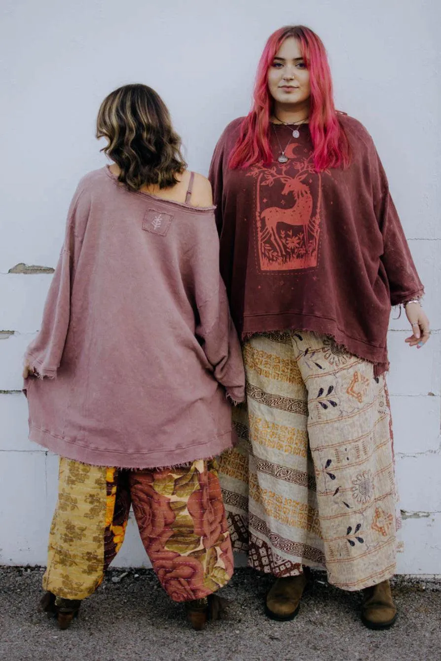 Kantha Baes Luxurious Deer Dream Pullover Sweater