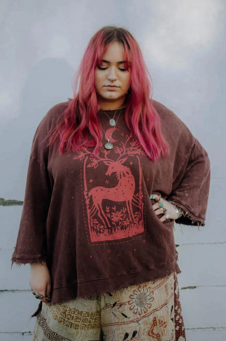 Kantha Baes Luxurious Deer Dream Pullover Sweater