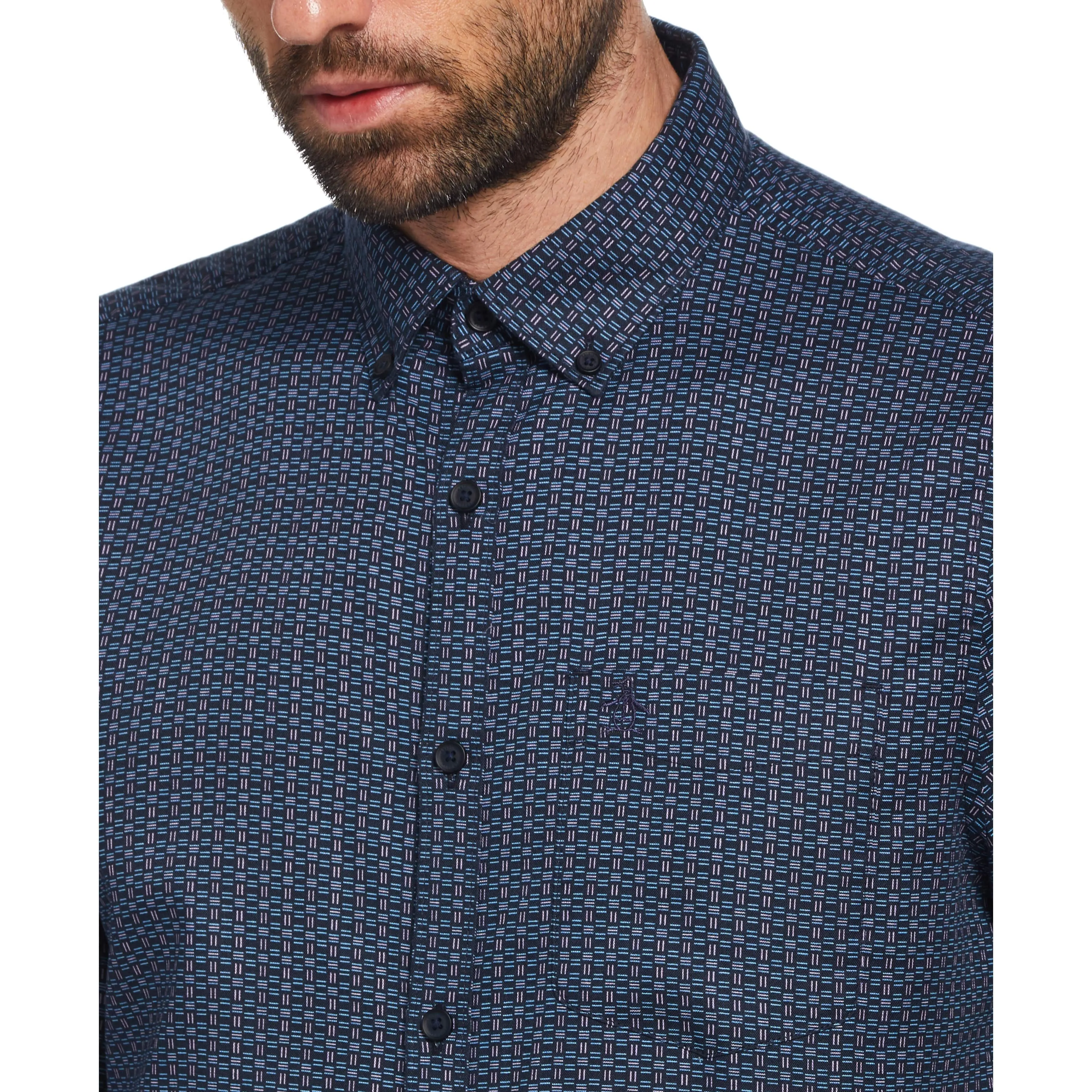 Ecovero™ Oxford Basket Weave Print Shirt