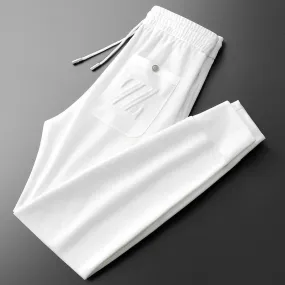 Embroidered Sports Style Casual Pants with ZZ Letters