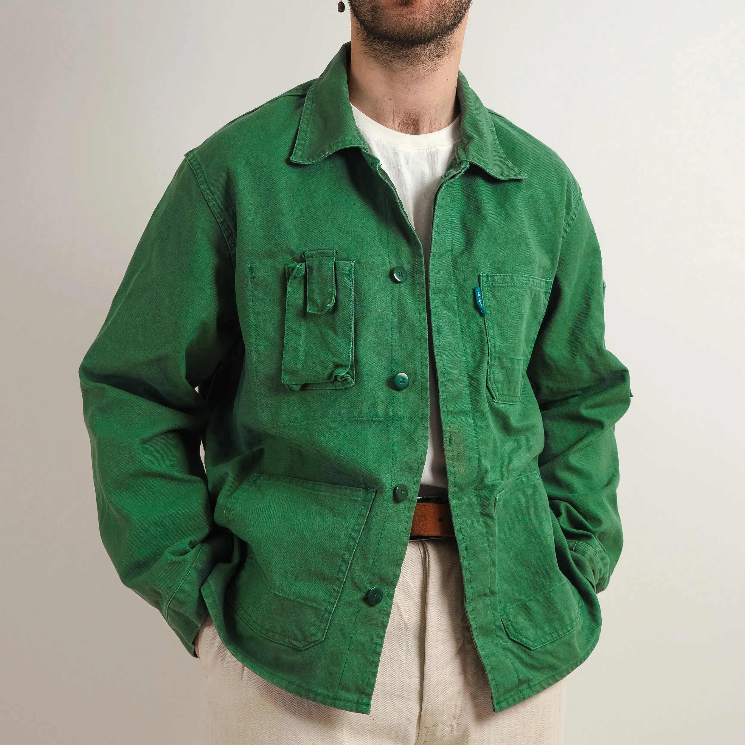 Light green engineered tactical jacket - optimize for e-commerce marketing