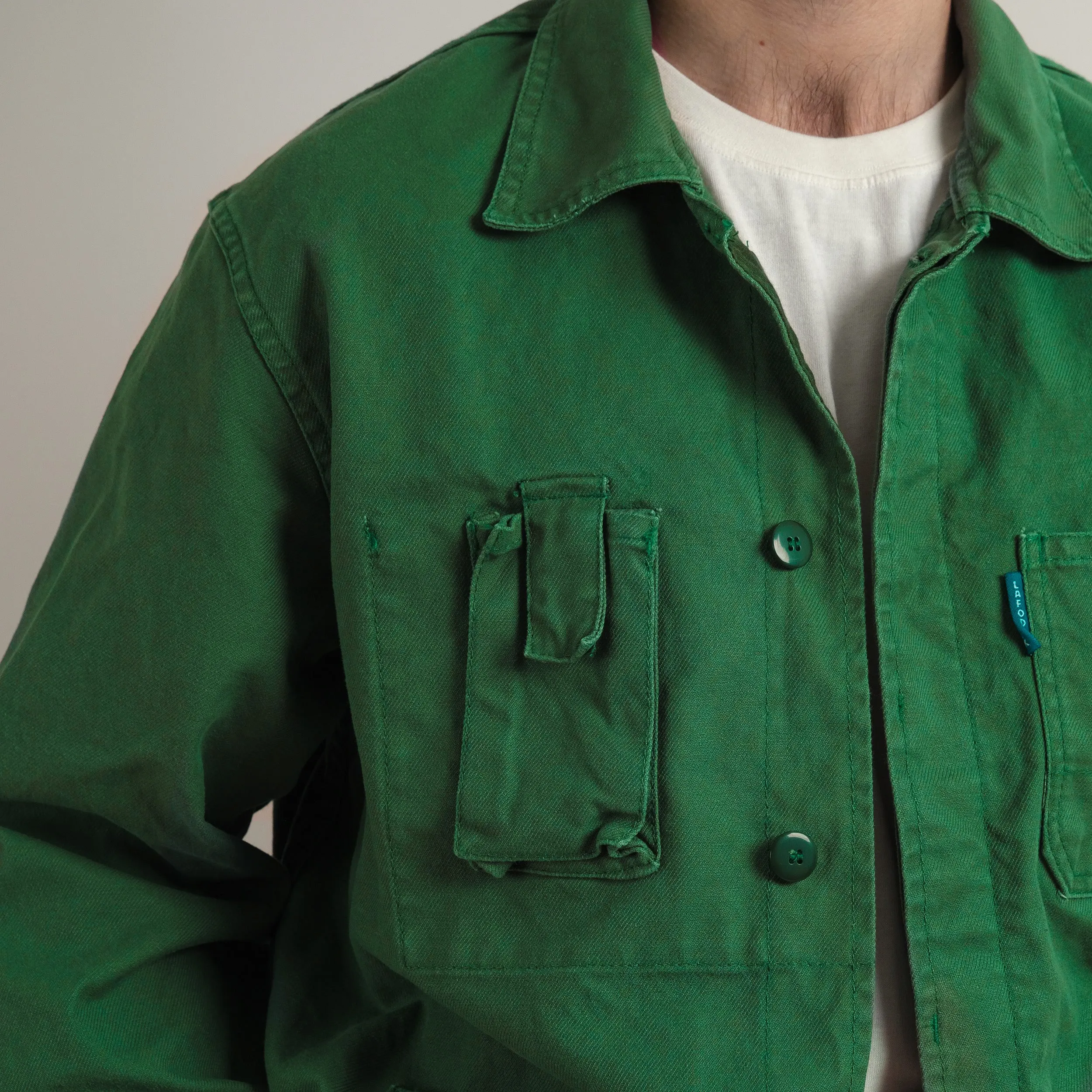 Light green engineered tactical jacket - optimize for e-commerce marketing