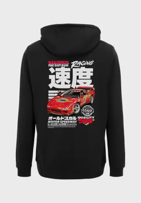Flashback Racer Backprint Hoodie Black