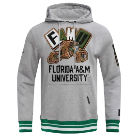 FLORIDA A&M UNIVERSITY HOMECOMING MEN'S RIB PO HOODIE (HEATHER GREY/GREEN)