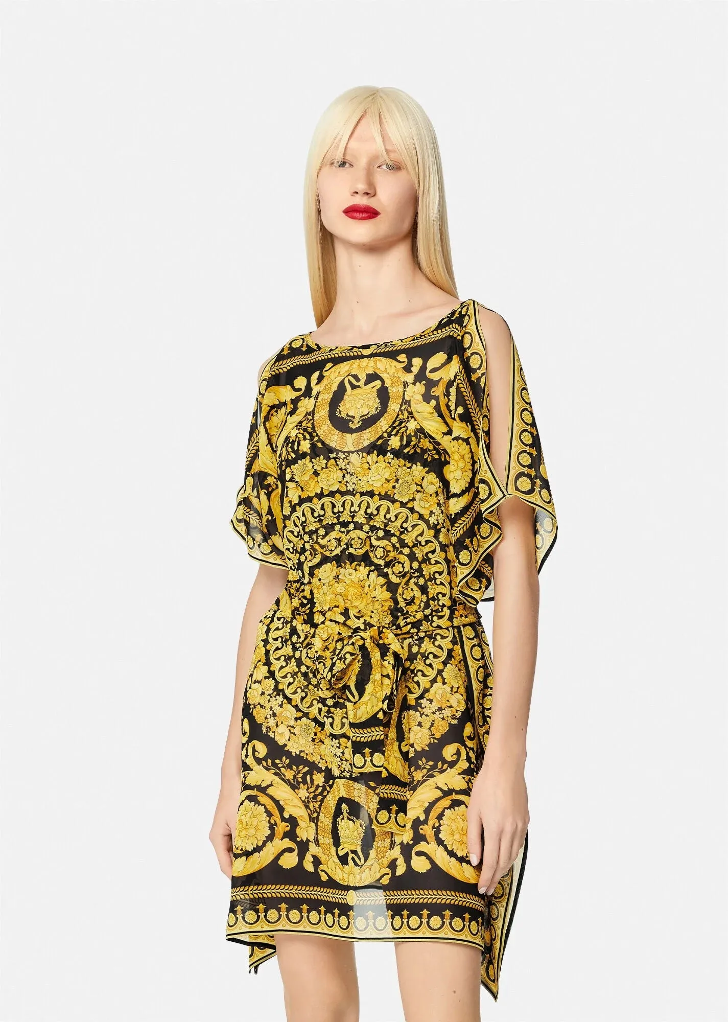 Georgette Digital Printed Beach Wear Women's Short Kaftan