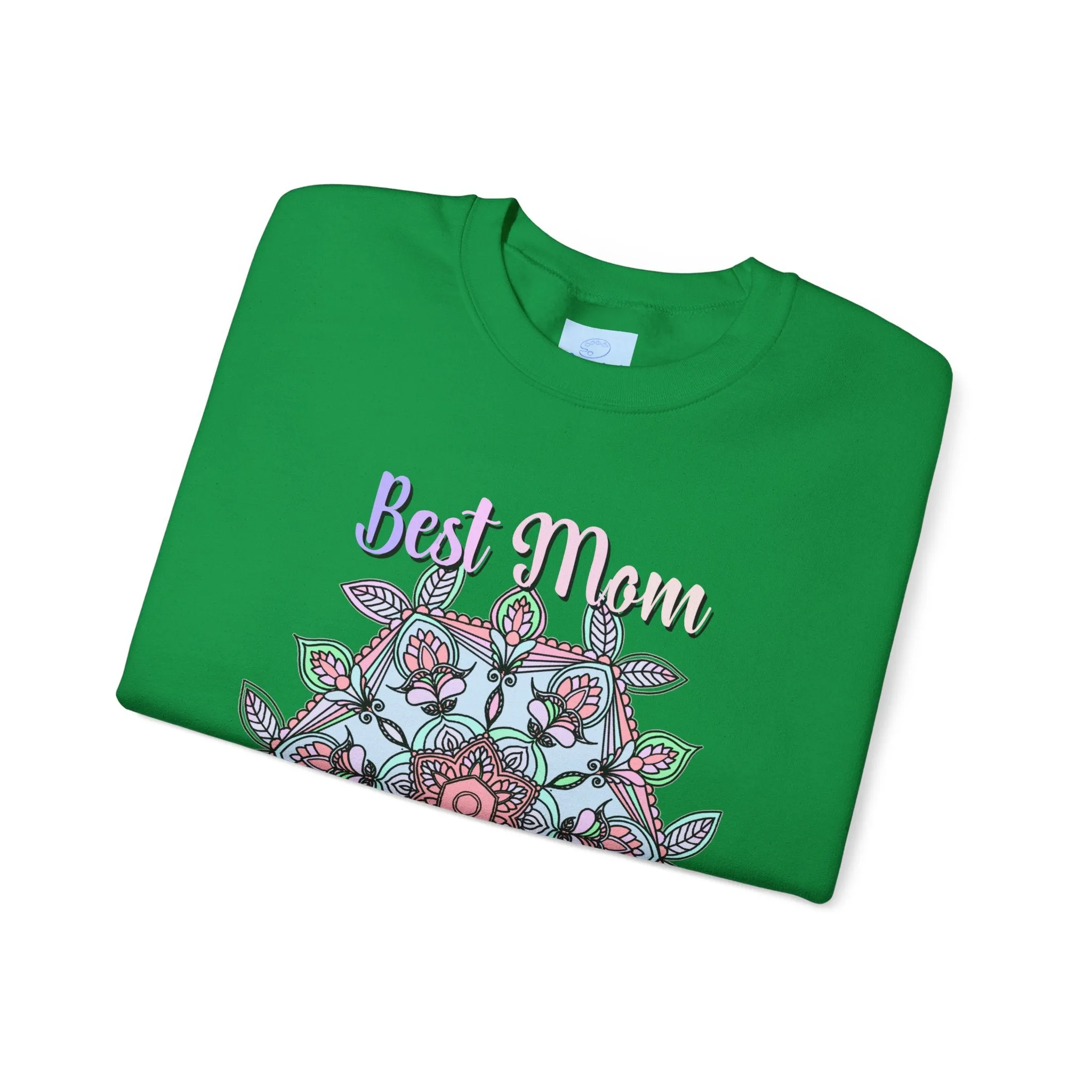Handmade Mandala Design Crewneck Sweatshirt - Best Mom Ever