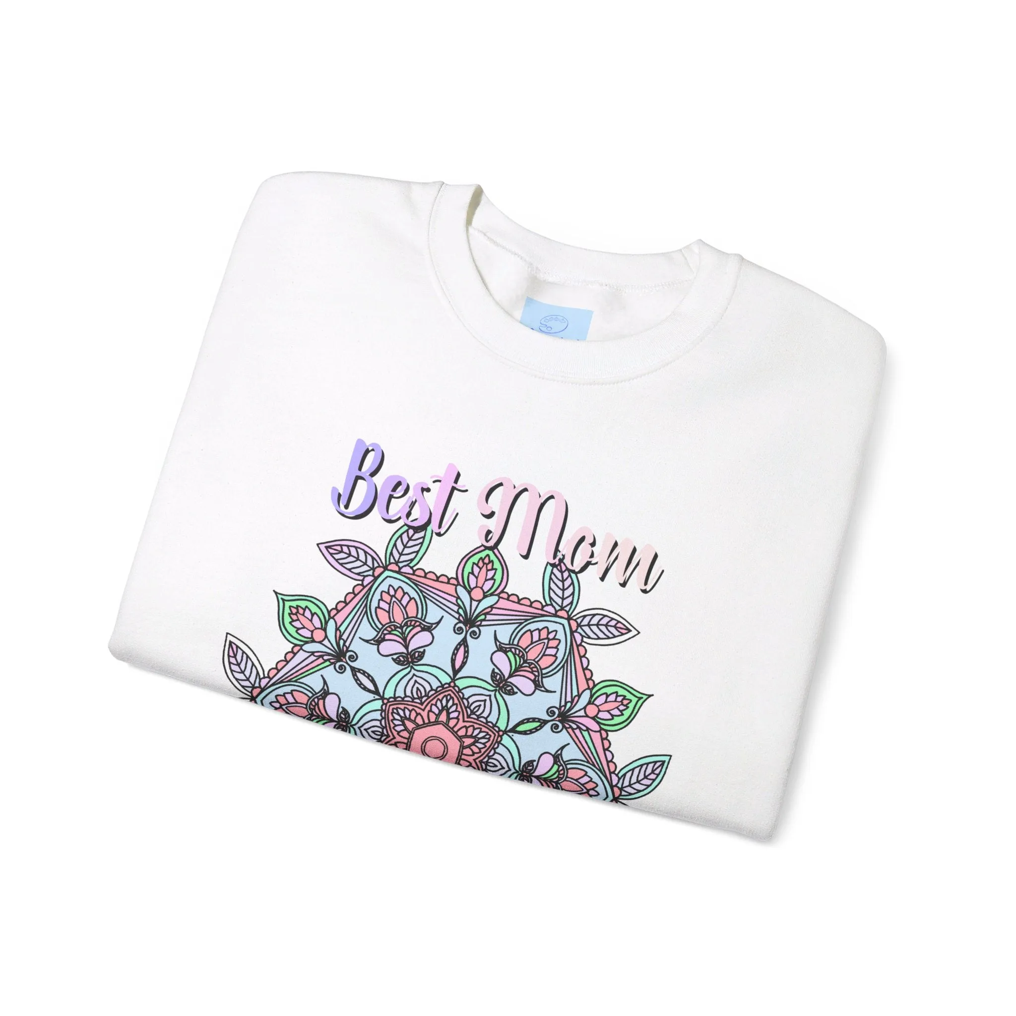 Handmade Mandala Design Crewneck Sweatshirt - Best Mom Ever