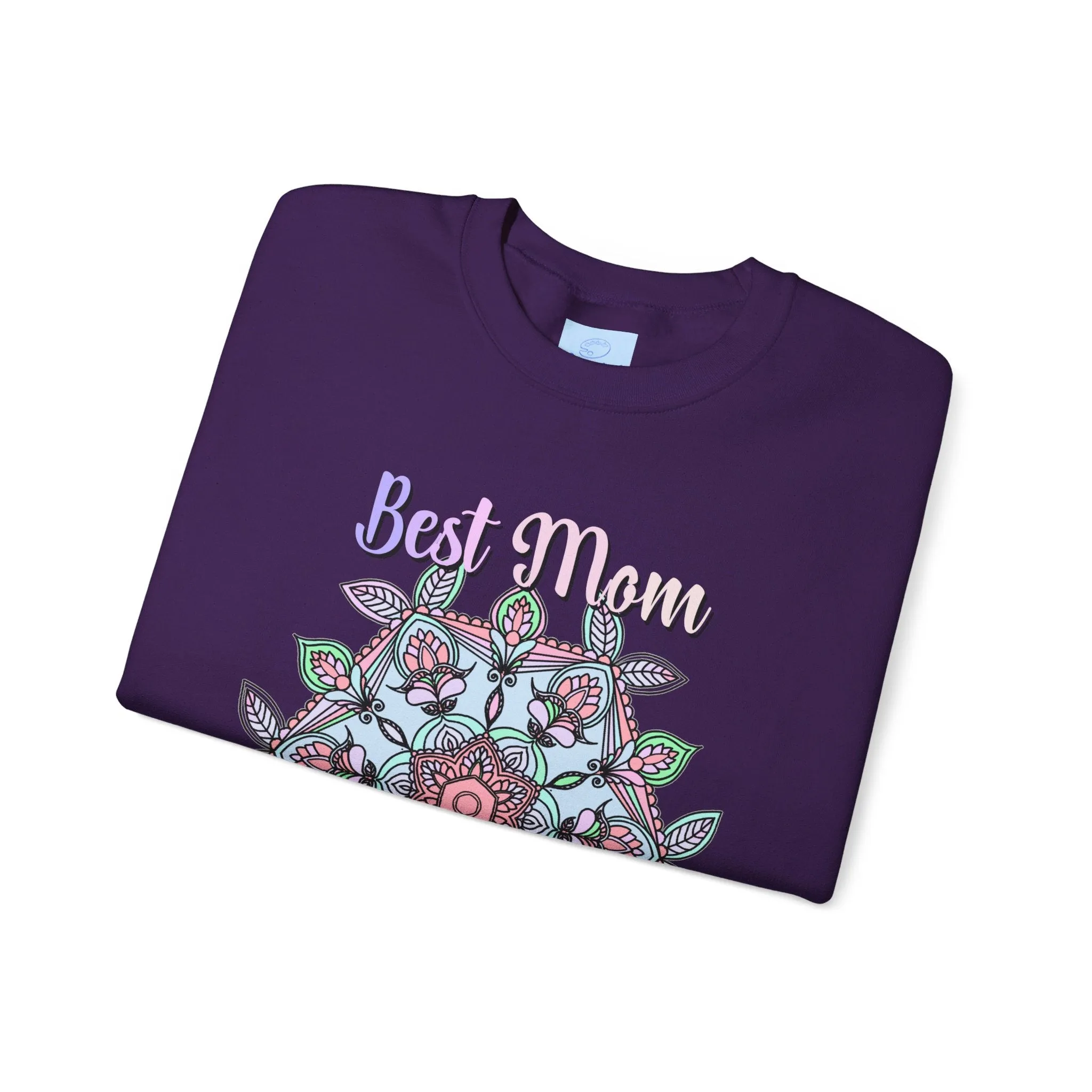 Handmade Mandala Design Crewneck Sweatshirt - Best Mom Ever