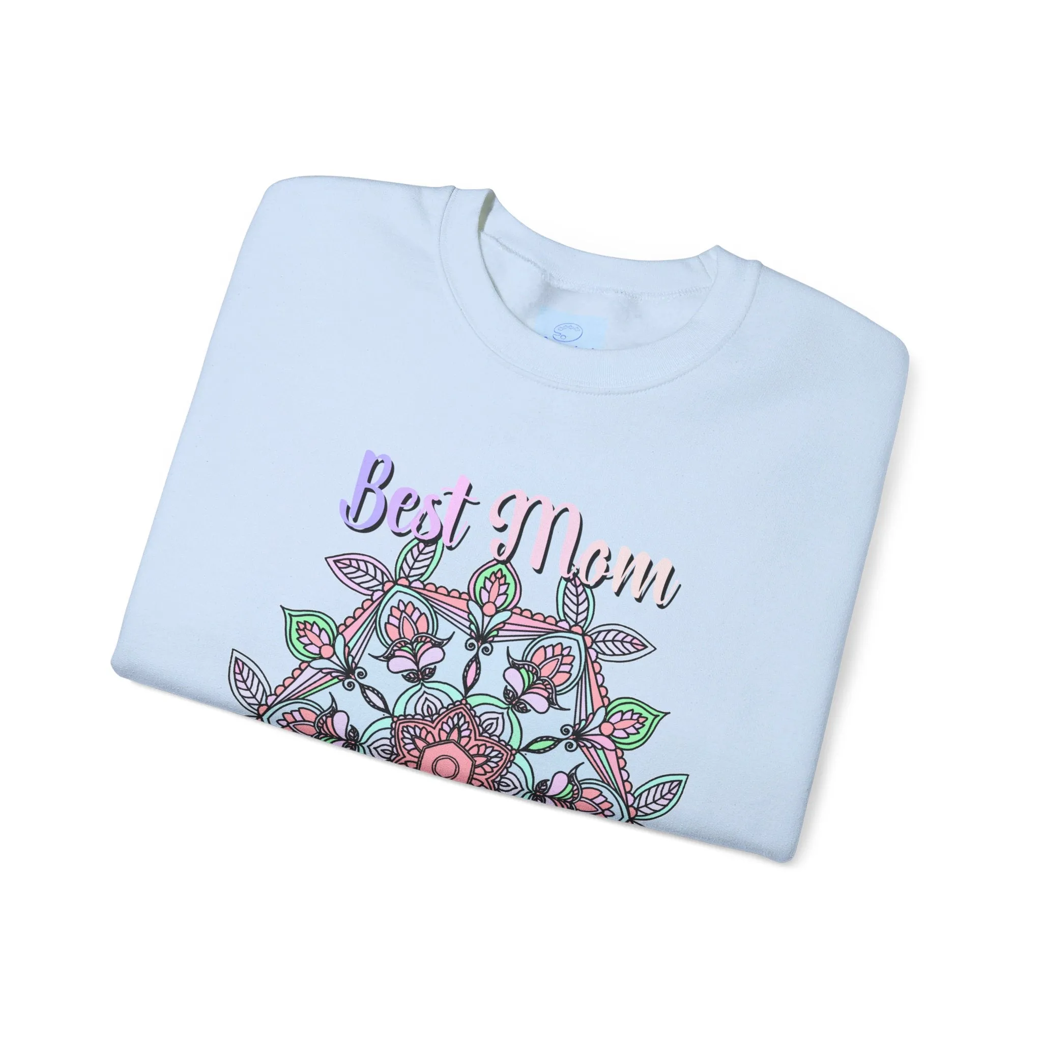 Handmade Mandala Design Crewneck Sweatshirt - Best Mom Ever
