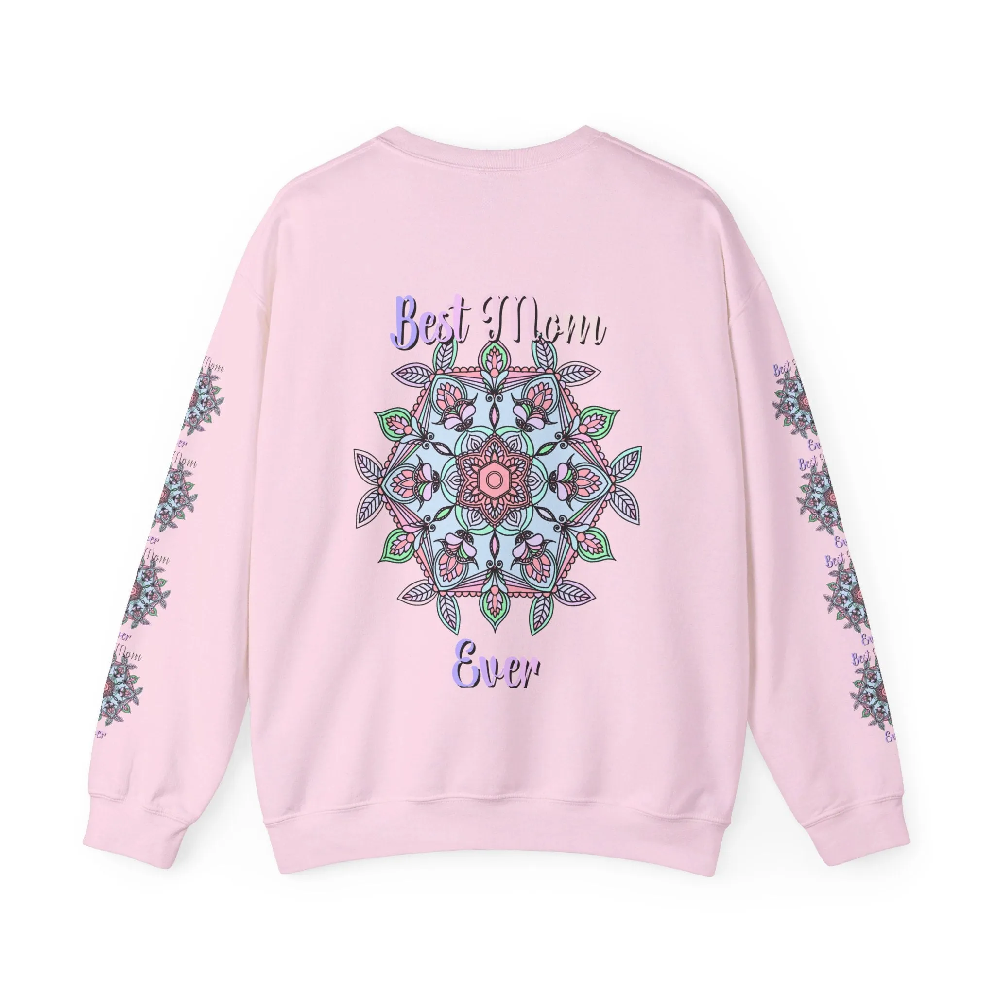 Handmade Mandala Design Crewneck Sweatshirt - Best Mom Ever