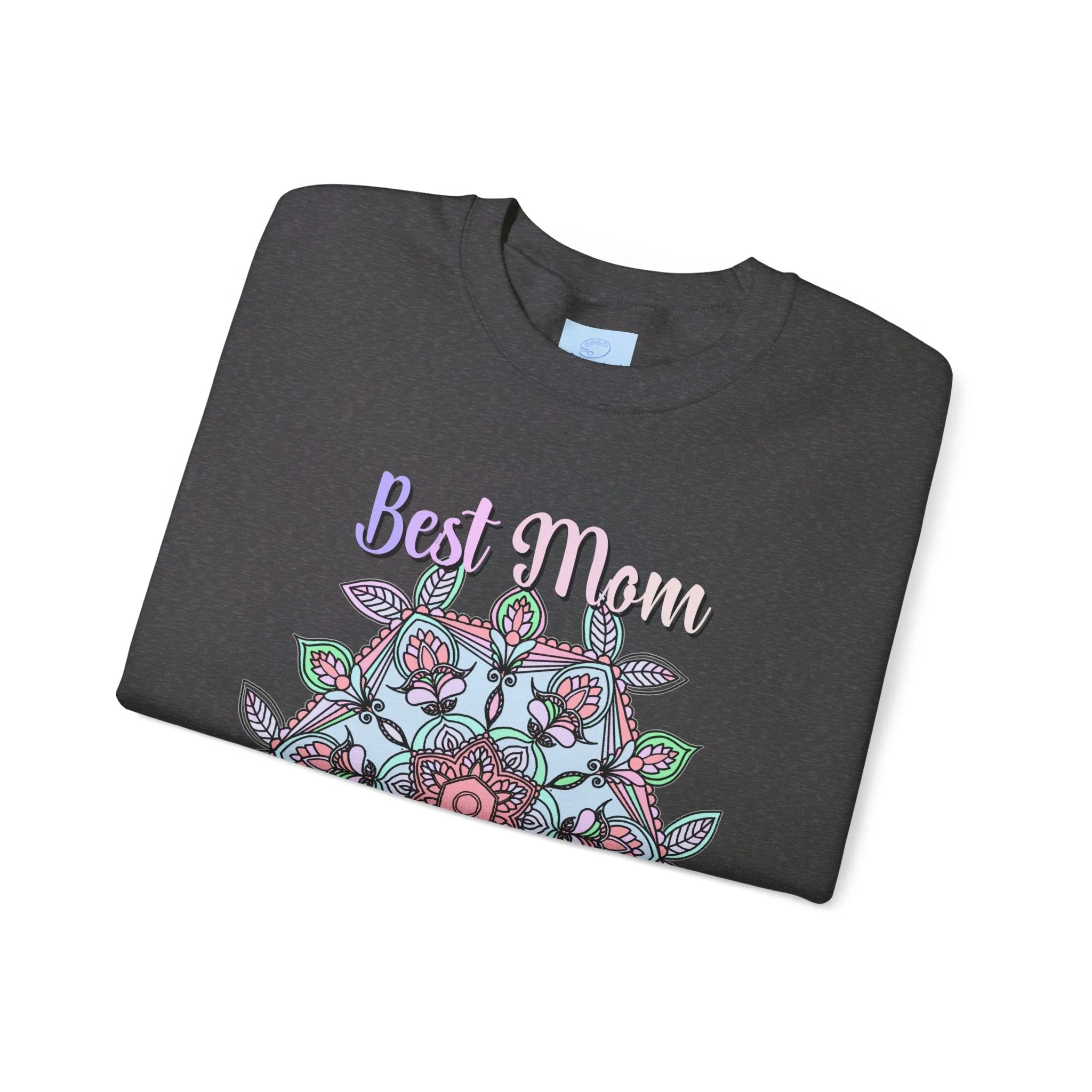 Handmade Mandala Design Crewneck Sweatshirt - Best Mom Ever
