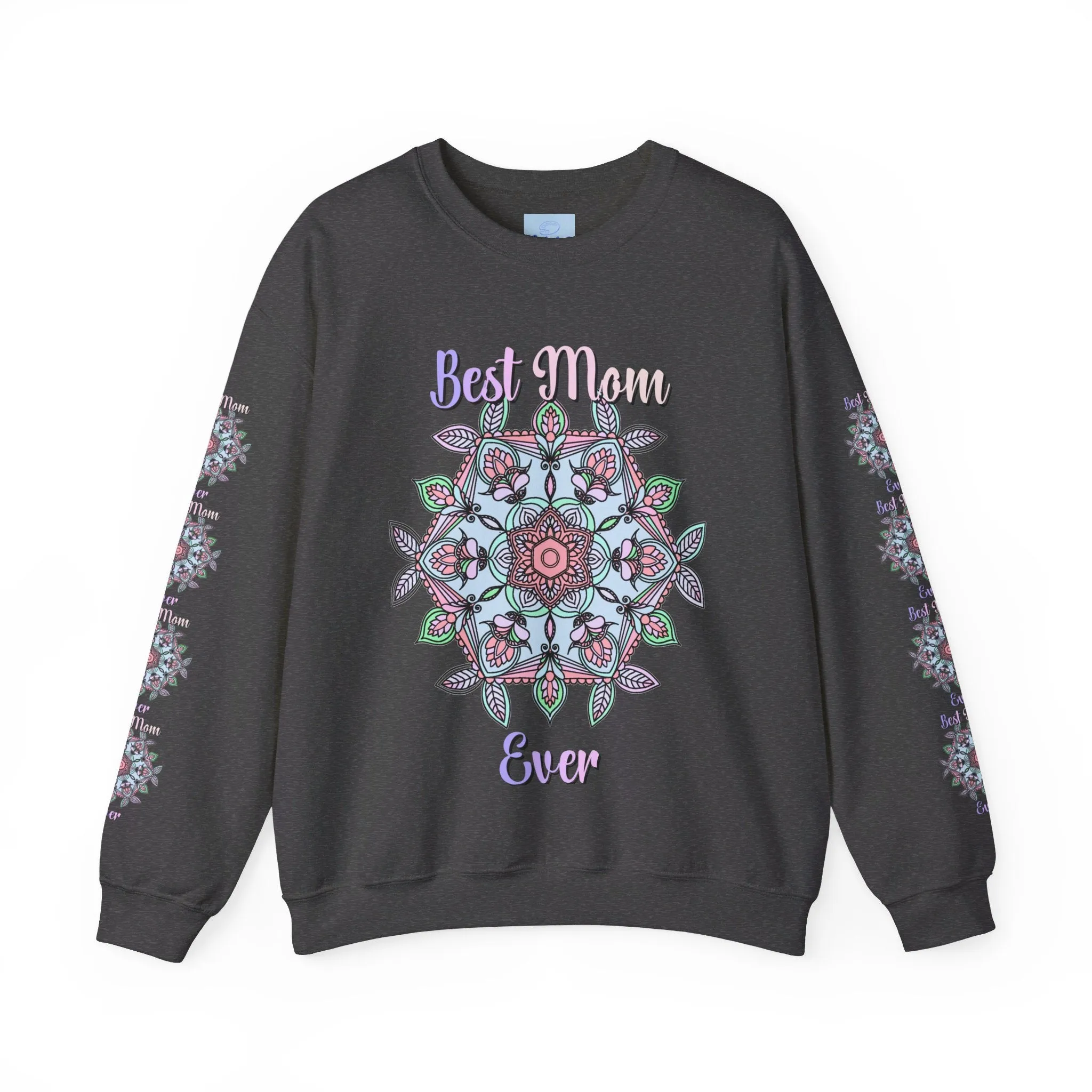 Handmade Mandala Design Crewneck Sweatshirt - Best Mom Ever