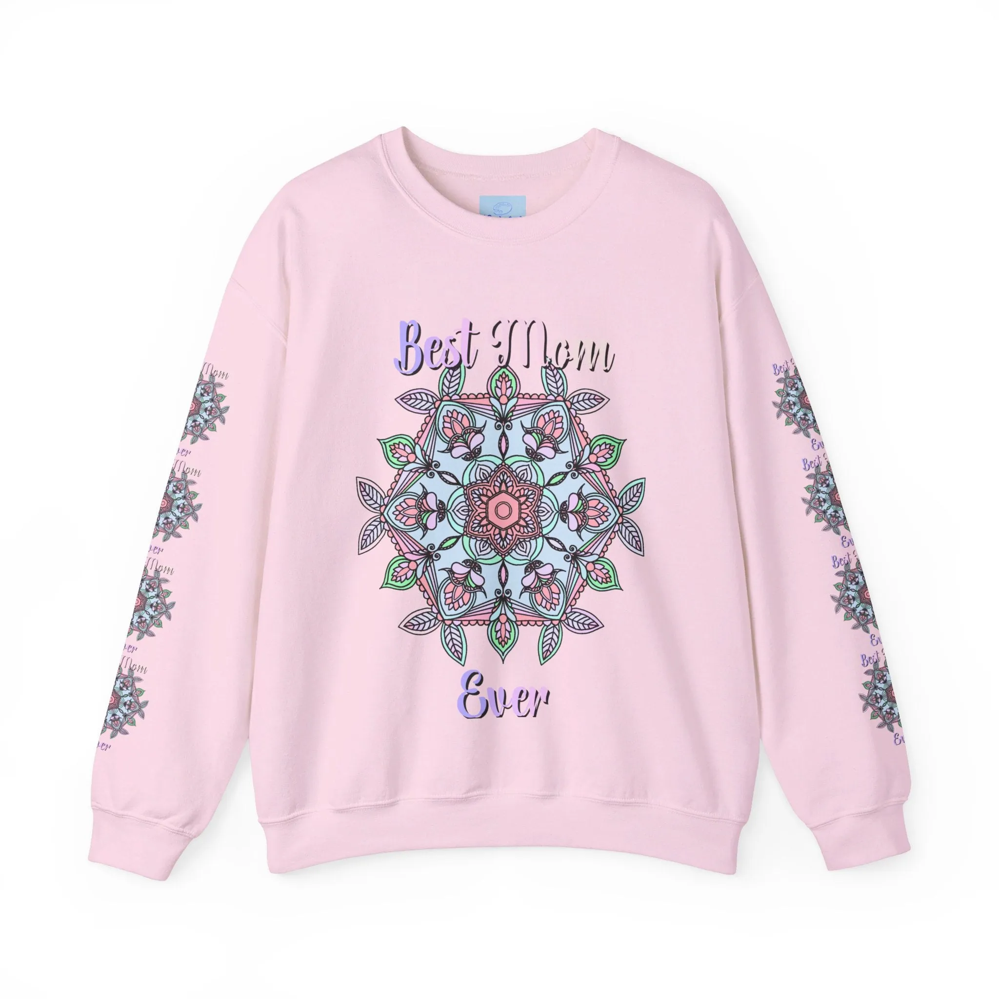 Handmade Mandala Design Crewneck Sweatshirt - Best Mom Ever