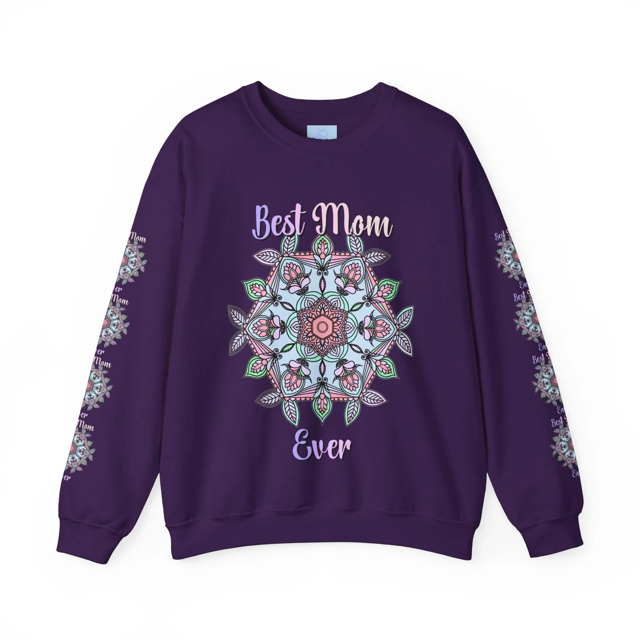 Handmade Mandala Design Crewneck Sweatshirt - Best Mom Ever