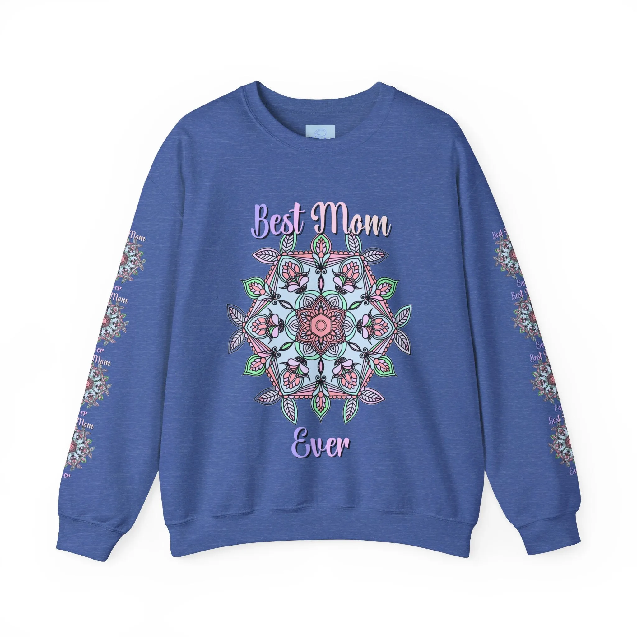 Handmade Mandala Design Crewneck Sweatshirt - Best Mom Ever