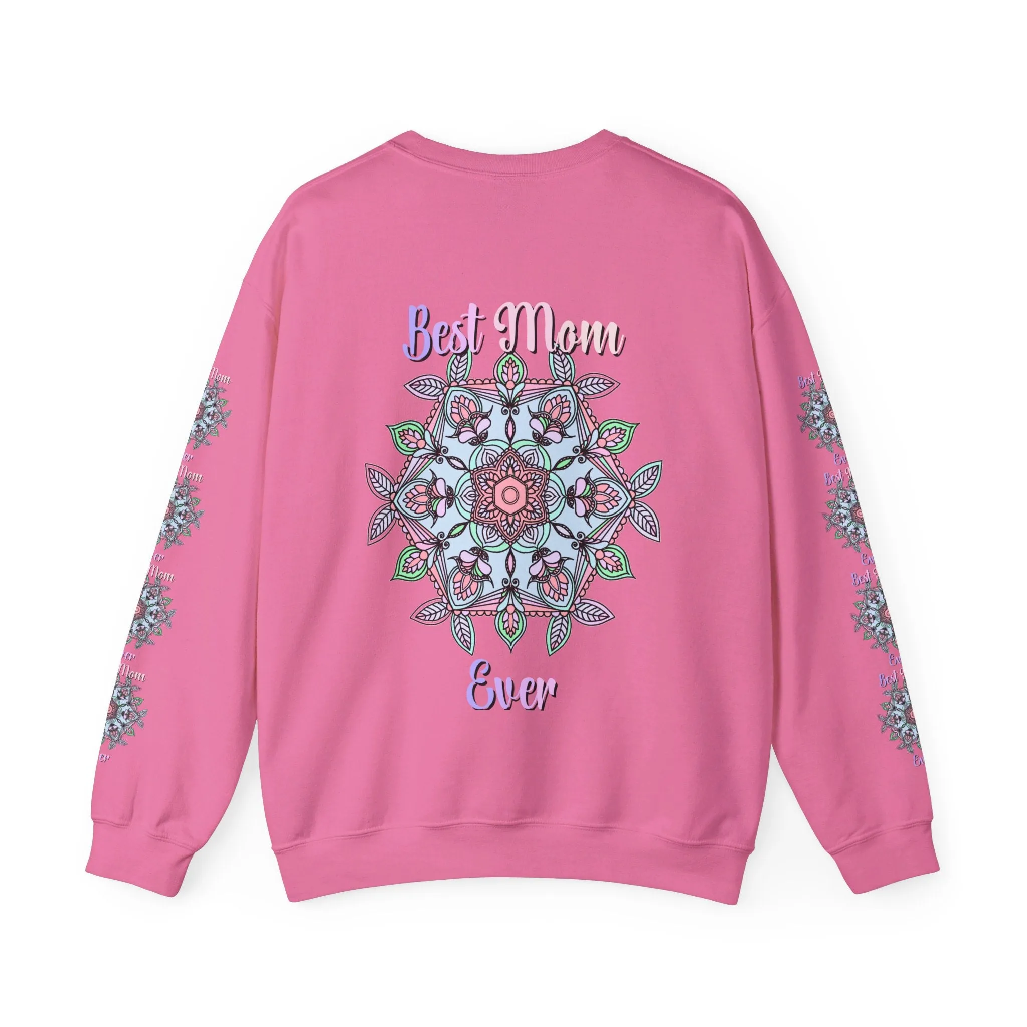 Handmade Mandala Design Crewneck Sweatshirt - Best Mom Ever
