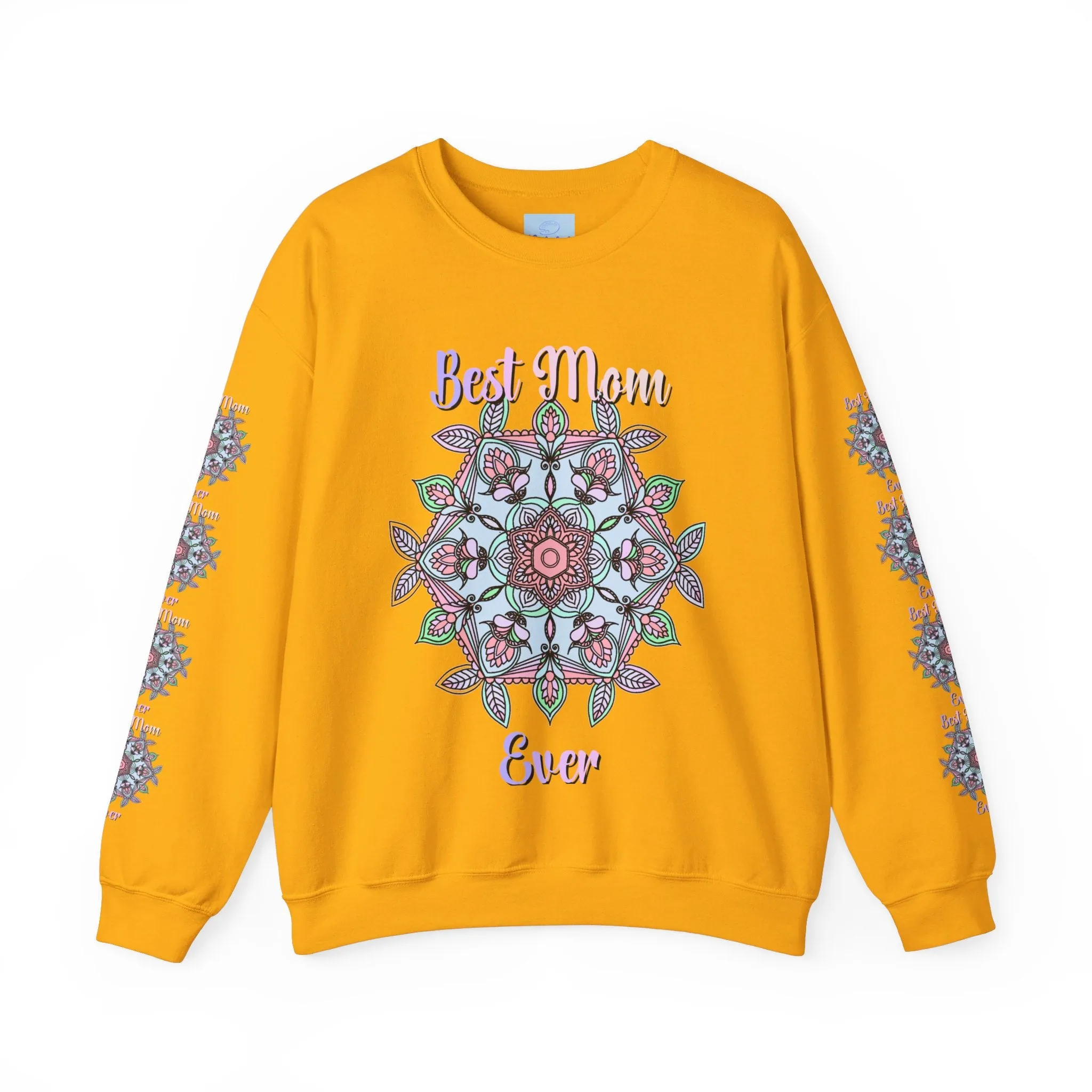 Handmade Mandala Design Crewneck Sweatshirt - Best Mom Ever