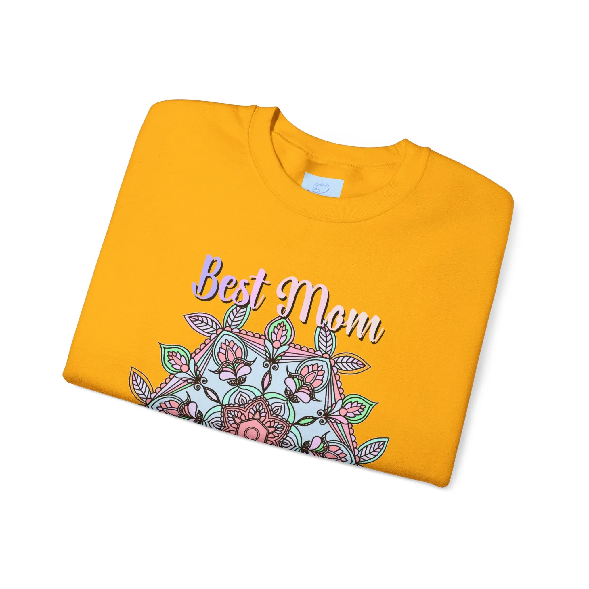 Handmade Mandala Design Crewneck Sweatshirt - Best Mom Ever