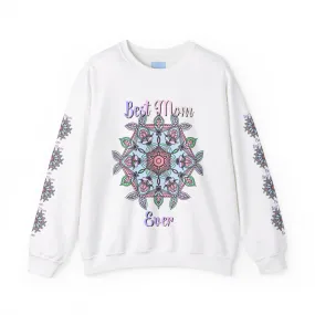 Handmade Mandala Design Crewneck Sweatshirt - Best Mom Ever