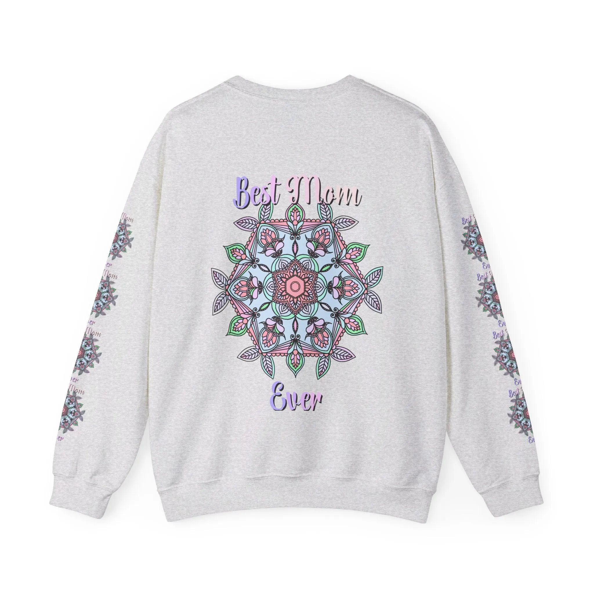 Handmade Mandala Design Crewneck Sweatshirt - Best Mom Ever
